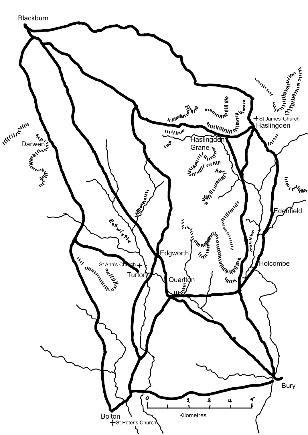 Map of the Entwistle Township, Lancashire